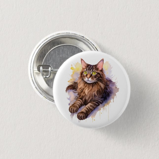 Niedliche Illustration der Katzenklammer Button (Vorne & Hinten)