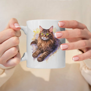 Niedliche Illustration der Katzenklammer Kaffeetasse