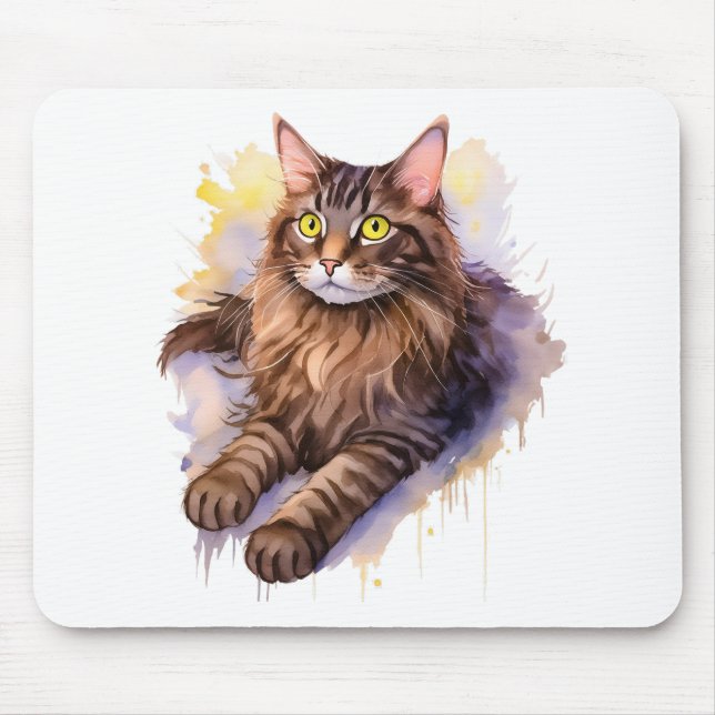 Niedliche Illustration der Katzenklammer Mousepad (Vorne)