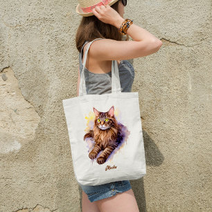 Niedliche Illustration der Katzenklammer Tragetasche