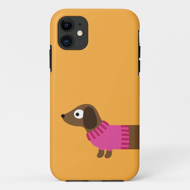 Niedliche Illustration der langen Dackel Case-Mate iPhone Hülle (Rückseite)