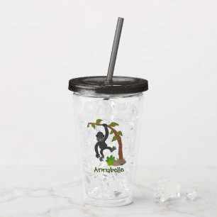Niedliche Illustration des Baby Gorilla Cartoon Acryltrinkbecher