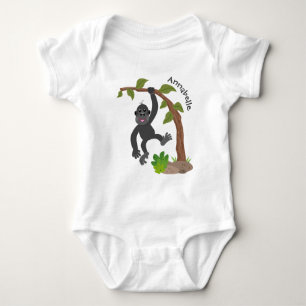 Niedliche Illustration des Baby Gorilla Cartoon Baby Strampler