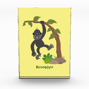 Niedliche Illustration des Baby Gorilla Cartoon Fotoblock