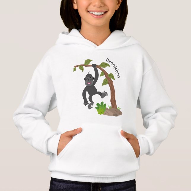 Niedliche Illustration des Baby Gorilla Cartoon Hoodie (Vorderseite)