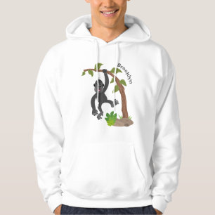 Niedliche Illustration des Baby Gorilla Cartoon Hoodie