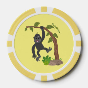 Niedliche Illustration des Baby Gorilla Cartoon Pokerchips