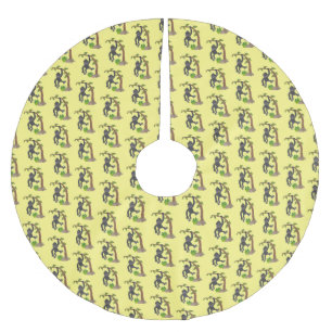 Niedliche Illustration des Baby Gorilla Cartoon Polyester Weihnachtsbaumdecke