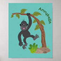 Niedliche Illustration des Baby Gorilla Cartoon