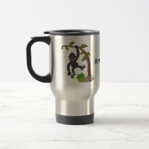 Niedliche Illustration des Baby Gorilla Cartoon Reisebecher