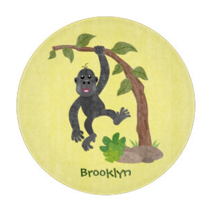 Niedliche Illustration des Baby Gorilla Cartoon Schneidebrett
