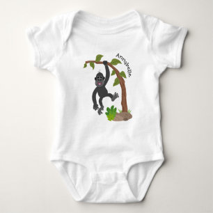 Niedliche Illustration des Baby Gorilla Cartoon Strampler