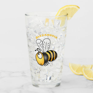 Niedliche Illustration des beglückten Cartoon Glas
