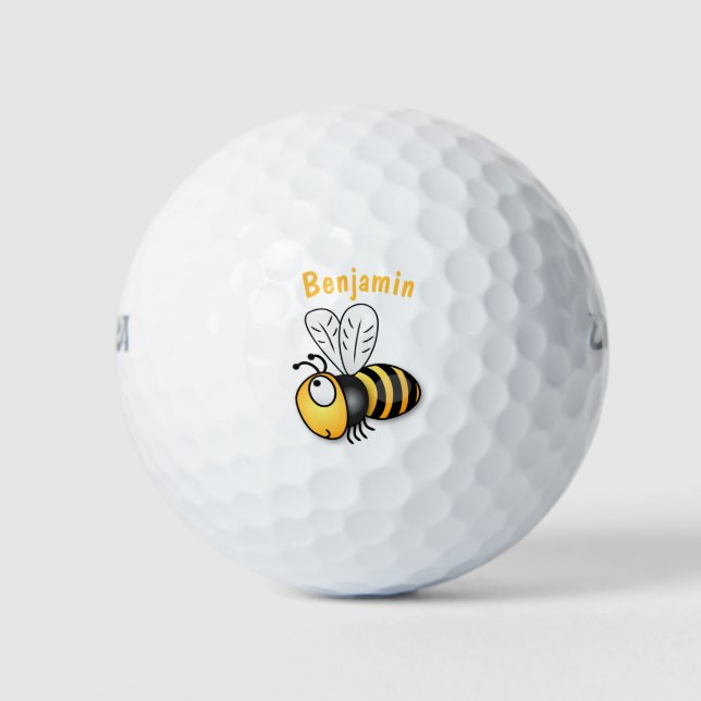 Niedliche Illustration des beglückten Cartoon Golfball (Vorderseite)