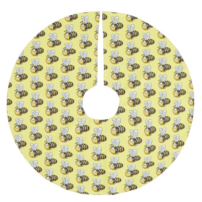 Niedliche Illustration des beglückten Cartoon Polyester Weihnachtsbaumdecke (Vorderseite)