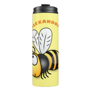 Niedliche Illustration des beglückten Cartoon Thermosbecher