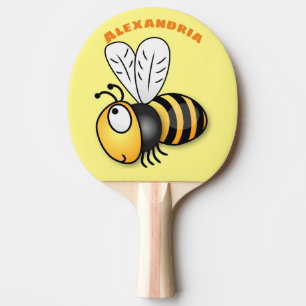 Niedliche Illustration des beglückten Cartoon Tischtennis Schläger