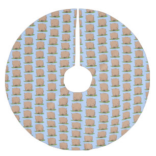 Niedliche Illustration des Cartoon Polyester Weihnachtsbaumdecke
