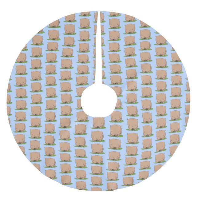 Niedliche Illustration des Cartoon Polyester Weihnachtsbaumdecke (Vorderseite)