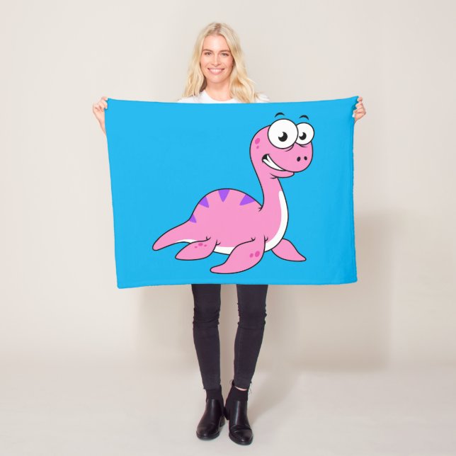 Niedliche Illustration des Loch Ness Monsters. Fleecedecke (Beispiel)