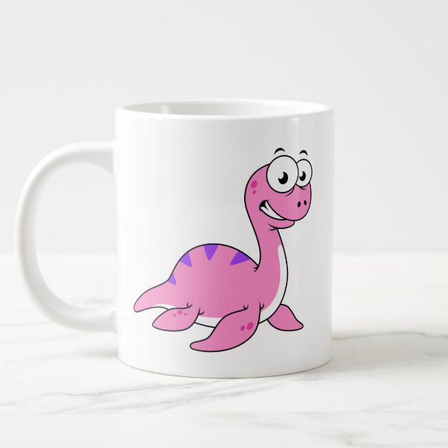 Niedliche Illustration des Loch Ness Monsters. Jumbo-Tasse (Links)