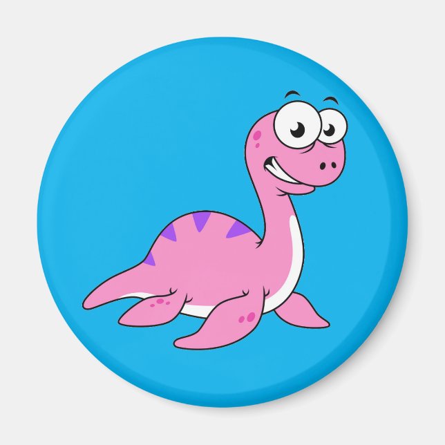 Niedliche Illustration des Loch Ness Monsters. Magnet (Vorne)