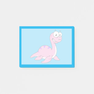 Niedliche Illustration des Loch Ness Monsters. Post-it Klebezettel