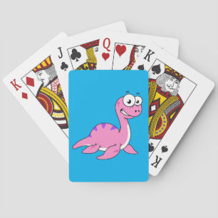 Niedliche Illustration des Loch Ness Monsters. Spielkarten