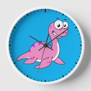 Niedliche Illustration des Loch Ness Monsters. Uhr