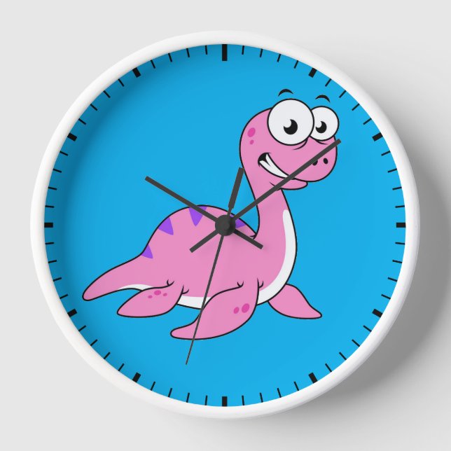 Niedliche Illustration des Loch Ness Monsters. Uhr (Vorderseite)