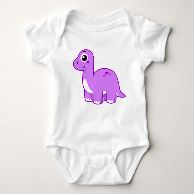 Niedliche Illustration eines Brontosaurus Dinosaur Baby Strampler (Vorderseite)