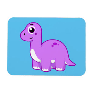Niedliche Illustration eines Brontosaurus Dinosaur Magnet