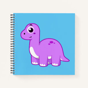 Niedliche Illustration eines Brontosaurus Dinosaur Notizbuch