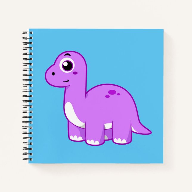 Niedliche Illustration eines Brontosaurus Dinosaur Notizbuch (Vorderseite)