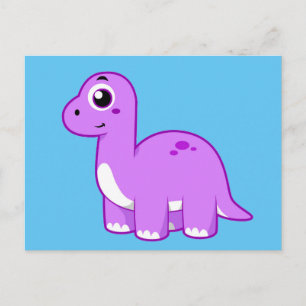 Niedliche Illustration eines Brontosaurus Dinosaur Postkarte