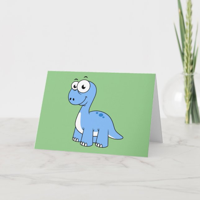 Niedliche Illustration eines Brontosaurus. Karte (Vorderseite)