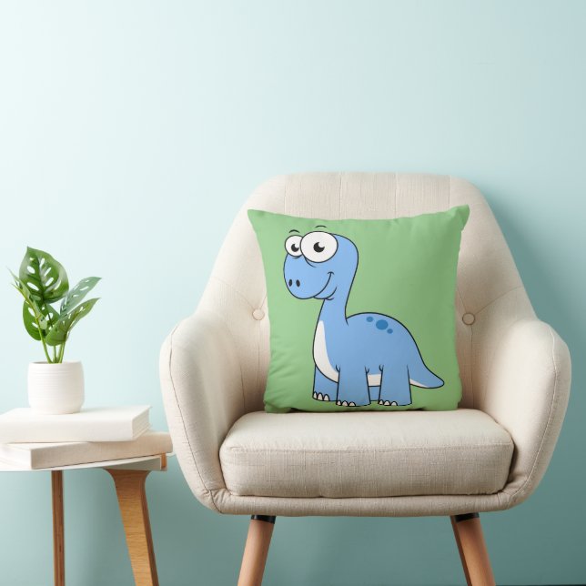 Niedliche Illustration eines Brontosaurus. Kissen (Stuhl )