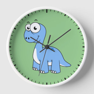 Niedliche Illustration eines Brontosaurus. Uhr