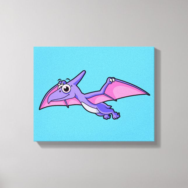 Niedliche Illustration eines fliegenden Pterodakty Leinwanddruck (Vorderseite)