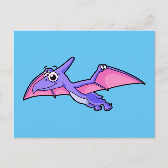 Niedliche Illustration eines fliegenden Pterodakty Postkarte (Vorderseite)