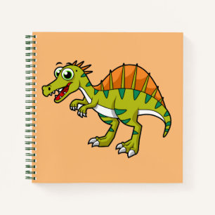 Niedliche Illustration eines lächelnden Spinosauri Notizbuch