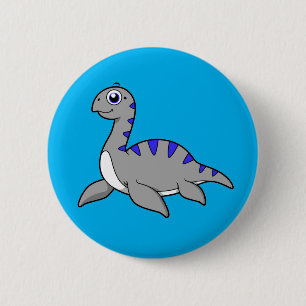 Niedliche Illustration eines Loch Ness Monsters. Button