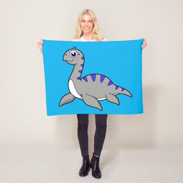 Niedliche Illustration eines Loch Ness Monsters. Fleecedecke (Beispiel)