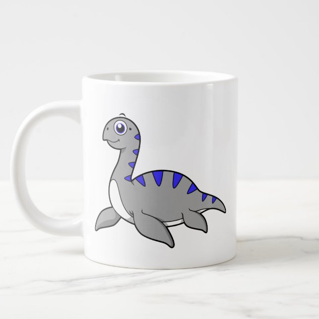 Niedliche Illustration eines Loch Ness Monsters. Jumbo-Tasse (Links)