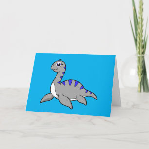 Niedliche Illustration eines Loch Ness Monsters. Karte