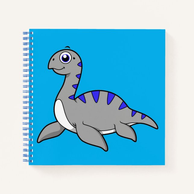 Niedliche Illustration eines Loch Ness Monsters. Notizbuch (Vorderseite)