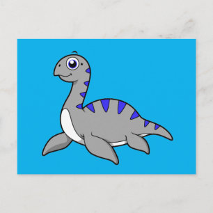 Niedliche Illustration eines Loch Ness Monsters. Postkarte
