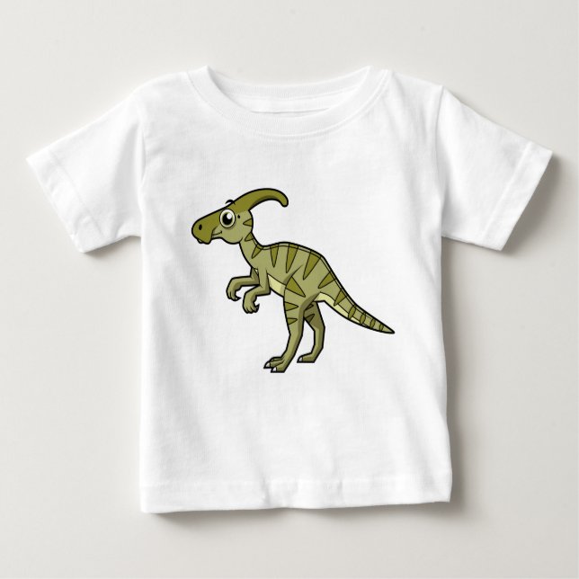 Niedliche Illustration eines Parasaurolophus Dinos Baby T-shirt (Vorderseite)