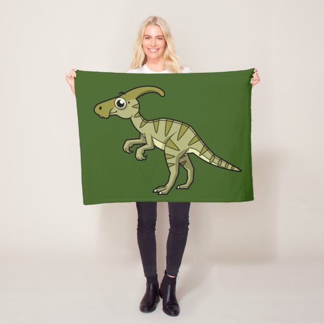 Niedliche Illustration eines Parasaurolophus Dinos Fleecedecke (Beispiel)