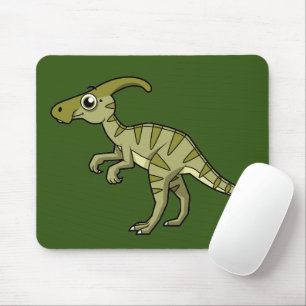 Niedliche Illustration eines Parasaurolophus Dinos Mousepad